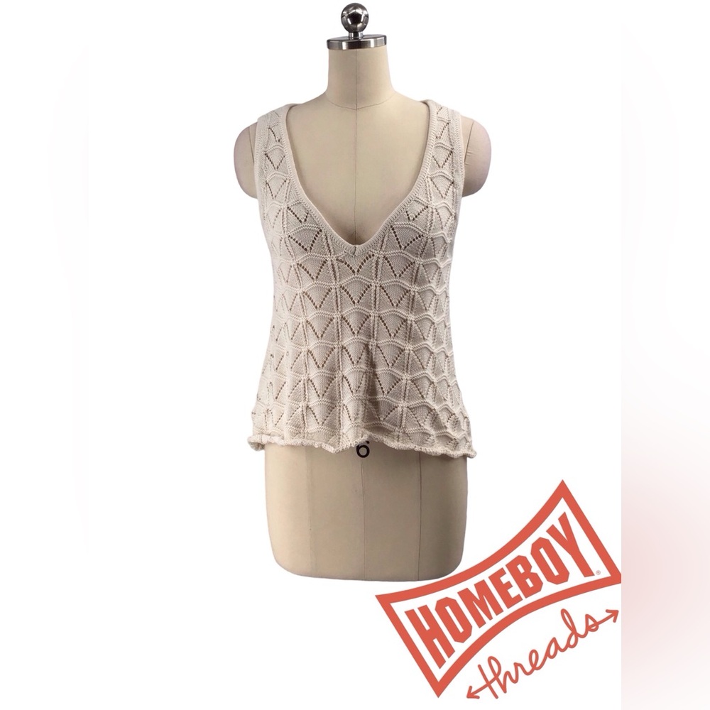 Miou Muse Cream Knit Tank Top